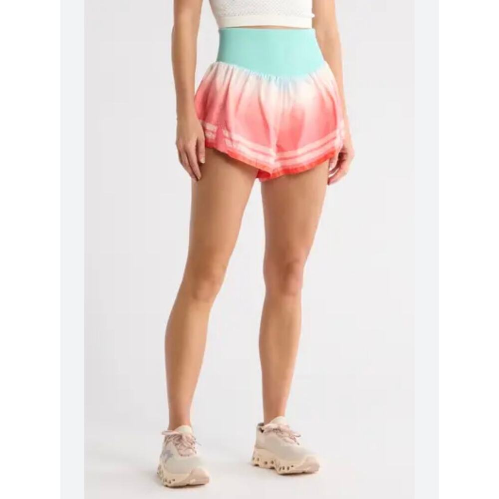 Free people movement running shorts in viral, blue and white ombré. Women’s L